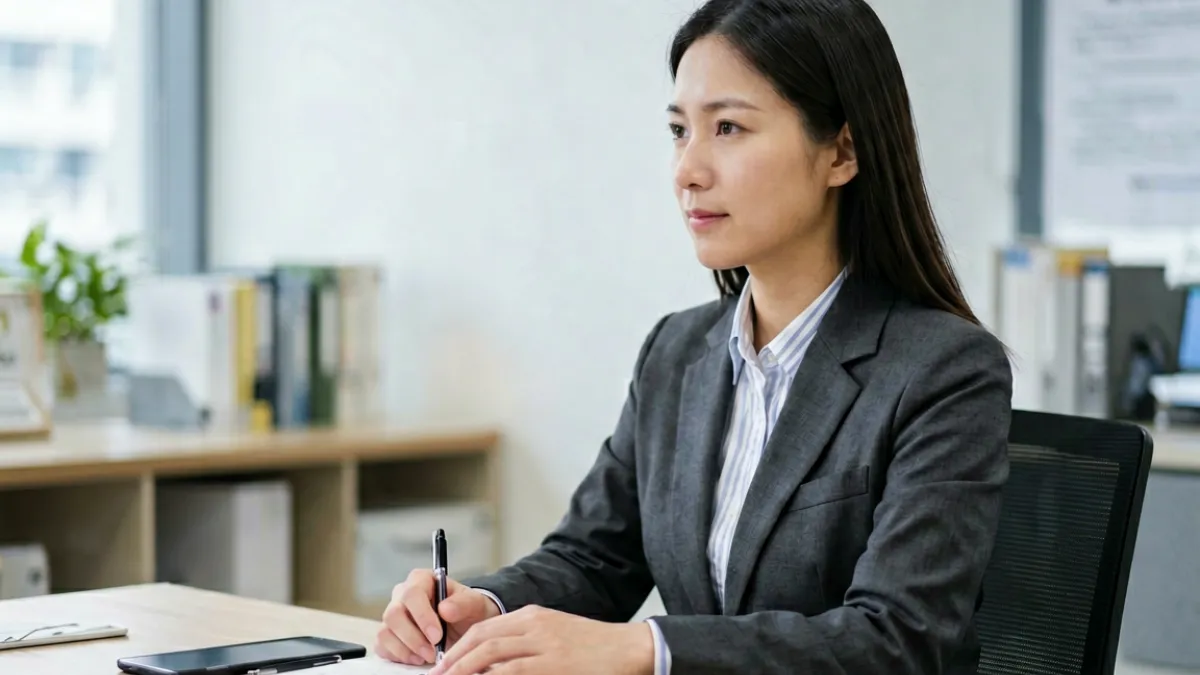 刘玥在正式场合进行内容分享或演讲时的台上状态，展现专注与自信的表达姿态